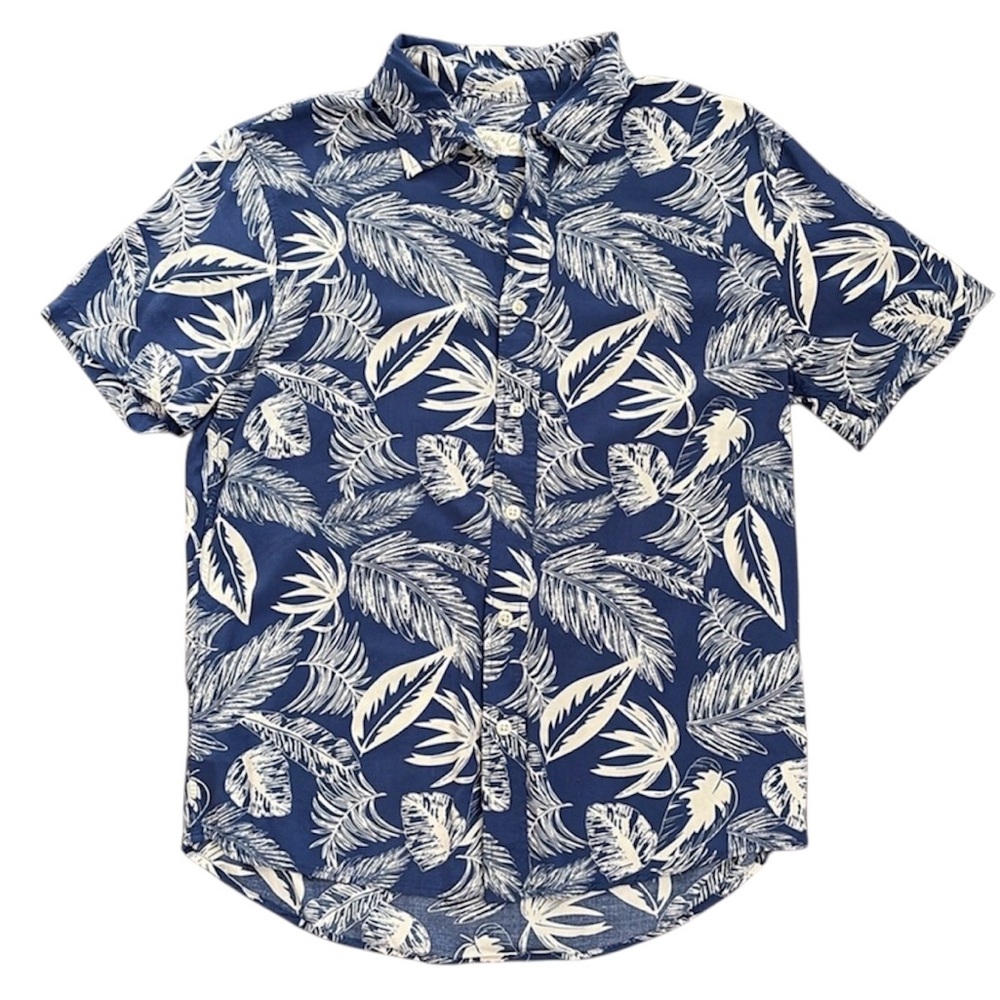 Hawaiian shirt casual festive floral mens small short sleeve button down